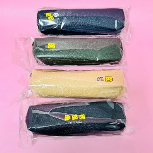[3500]깔끌봉제필통(치즈스마일)(4종동수출고)이가라인